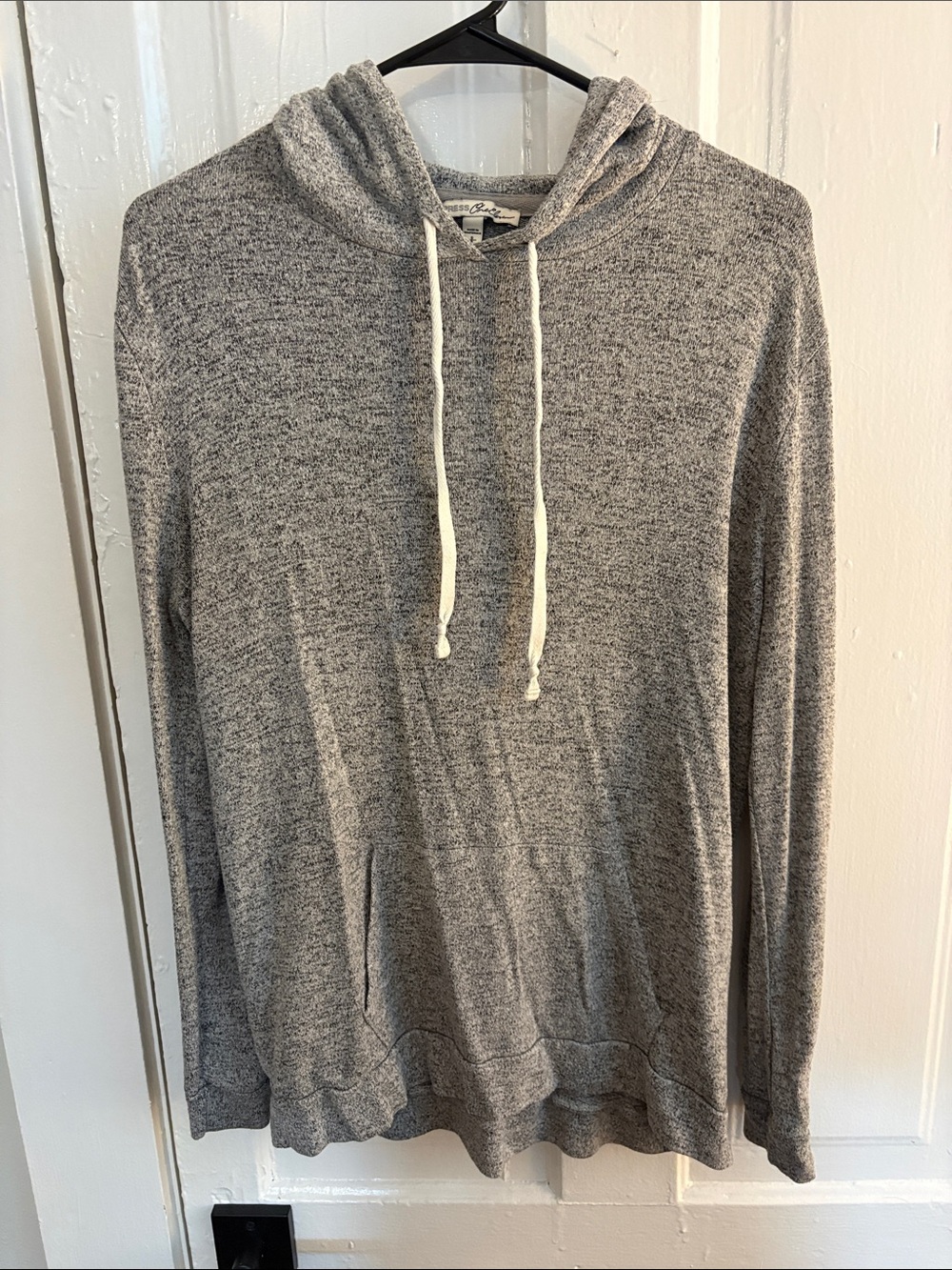 Express Heather Gray Lightweight Hooded Sweatshirt